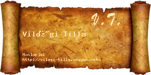 Világi Tilla névjegykártya